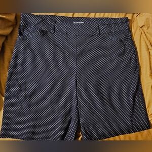 Navy and White Polka Dot Bermuda Shorts